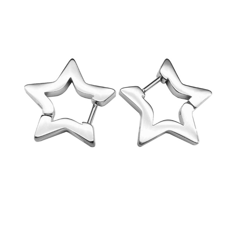 

Stainless Steel Pentagram Star Ear Stud Sweet Cool Star Stud Earrings Jewelry Fashion Piercing Earrings Birthday Gift