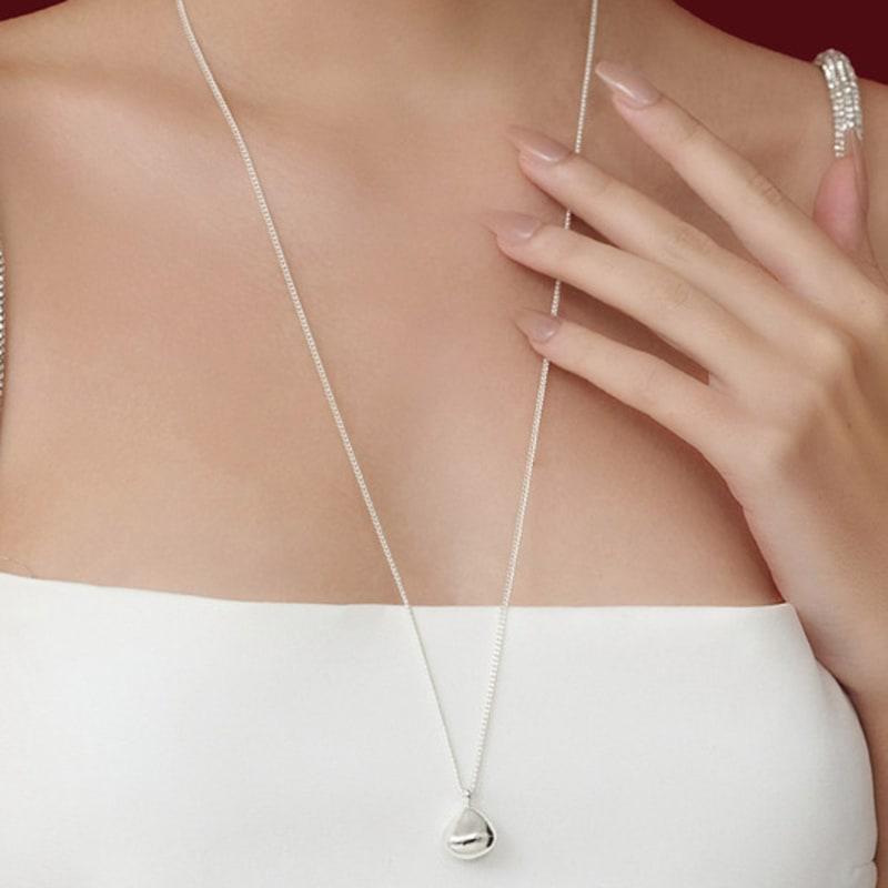 

TOU WFN007 Ornament Metal Oval Necklace Gold