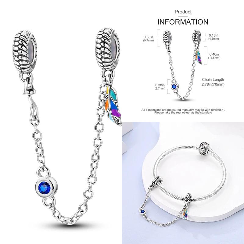 New Copper Charms Buttefly Daisy Safety Chain Cat Paw Change Beads Fit Original Bracelet Ladies Diy Jewelry