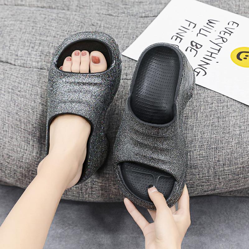 Vintage Women Slippers Brand New Integrated Slipper Female Light Summer Casual Shoes Soft 10cm Conspicuous Heightening Shoe 41