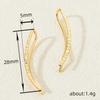 Minimalist Hammered Curved Bar Ear Cuff Stud Earrings Three Tone Option Women Simple Ear Jewelry