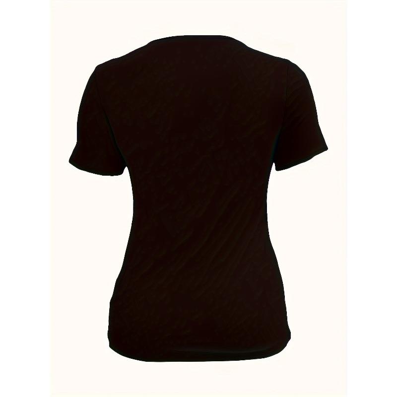 Women's Plus Size Slogan Graphic Print Tee Crew Neck Short Sleeve Casual Top