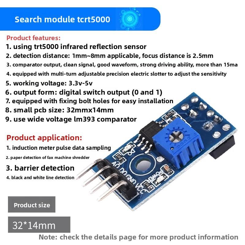 Car Infrared Obstacle Avoidance Module Wall Sensor Adjustable Distance Optical Reflective Sensor Switch
