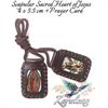 Zaraleas Scapular of the Sacred Heart of Jesus Virgin of Carmen and Guadalupe St. Michael. Leather Finish. 4cm X 5.5cm