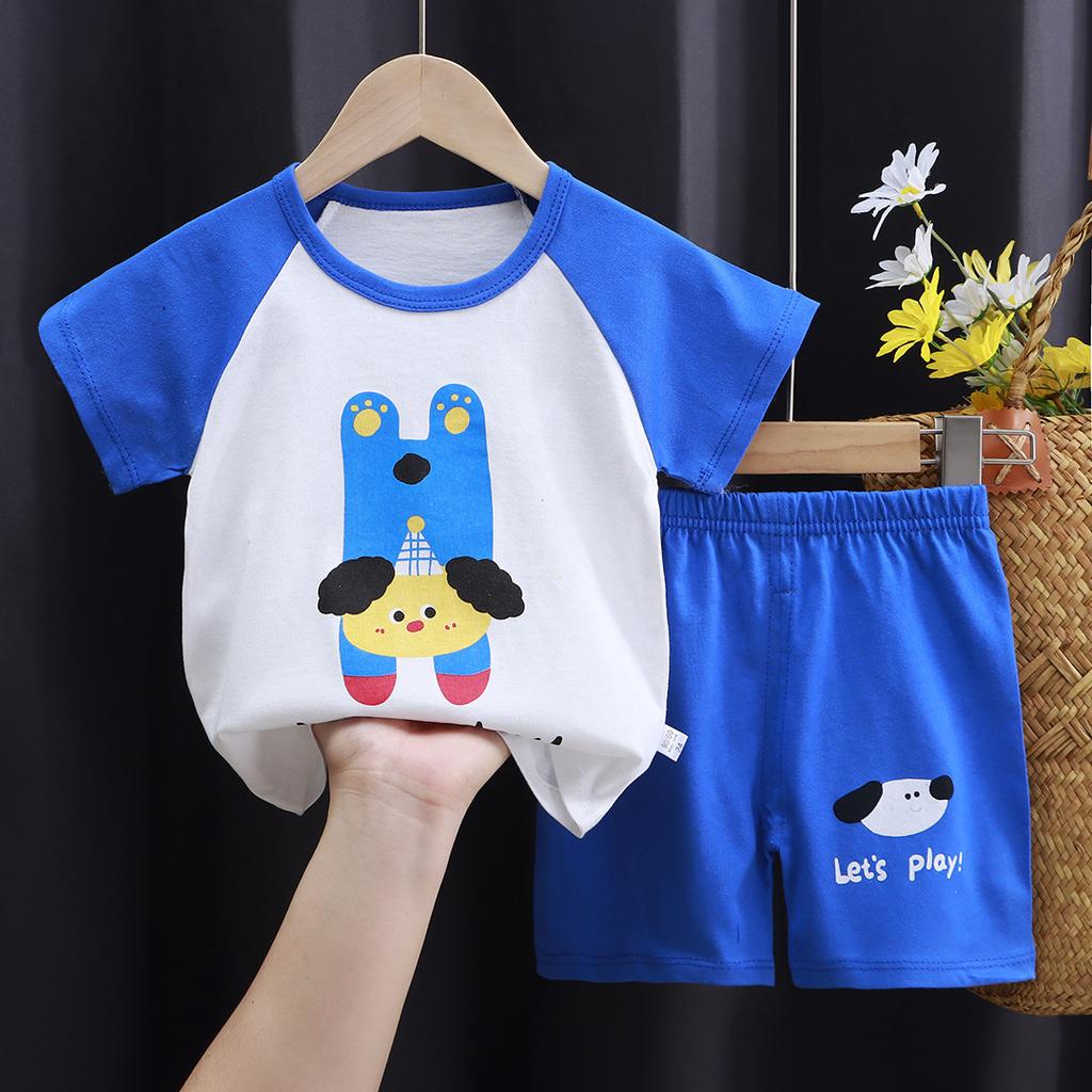 Children's Cotton T-shirt Set - Summer Boys' Casual Short-sleeved Shorts 2-piece Set