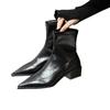 Autumn Women Ankle Boots Shoes Fashion Pointed Toe Ladies Short Boot Square Low Heel Casual Winter Women's Footwear 2026