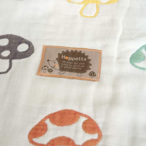 10mois - Hoppetta Fluffy Gauze (6-Layer Gauze) Blanket, 100% Cotton, Champignon, Medium, 90x110cm, 5235