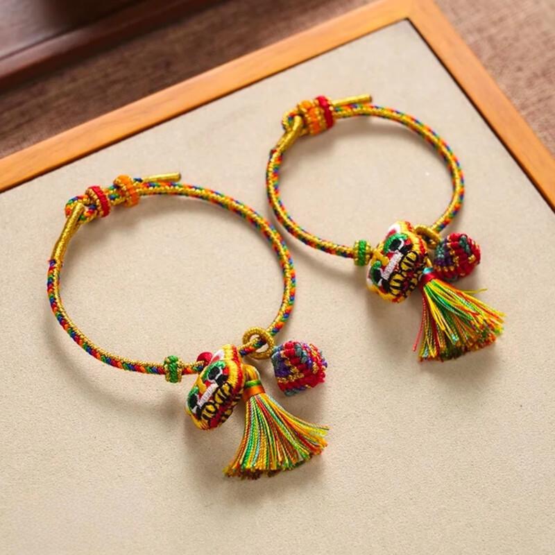 

Handwoven Dragon Boat Festival Five-Color Ropes for Kids