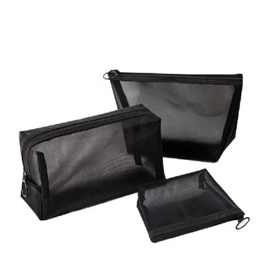 Portable Mesh Cosmetic Wash Bag Zipper Travel Toiletry Storage Pouch Organizer