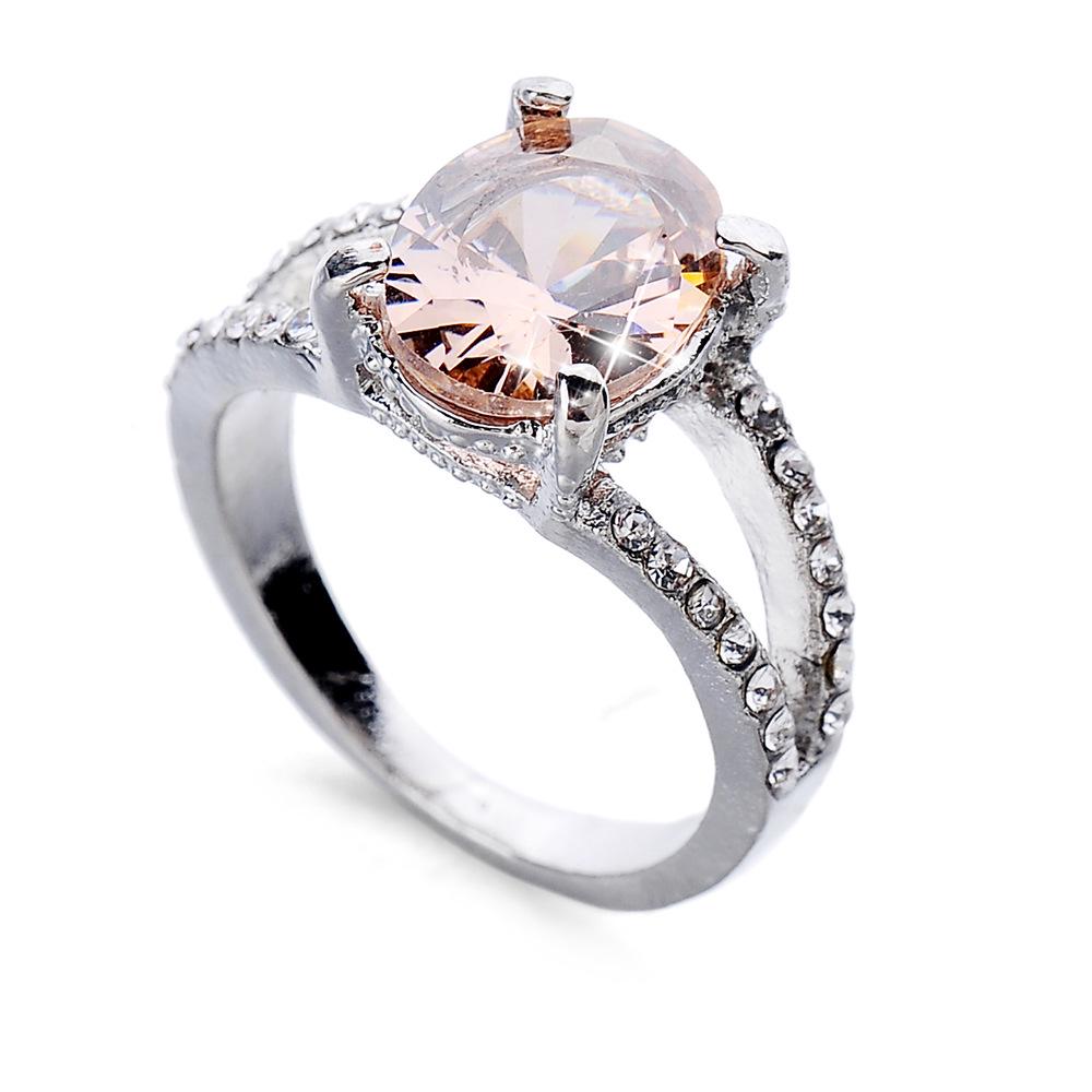 European and American Fashion Oval Crystal Ring - New Style Size 7