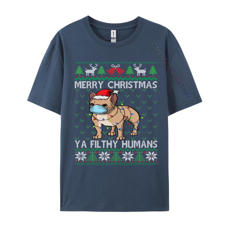 Merry Christmas Frenchie Dog Ugly Christmas French Bulldog TShirts High Quality Cotton TShirt Brand New Cool