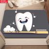 Pink Line Art Teeth Dental Doormat Dentist Tool Star Print Non Slip Mat Dental Clinic Entry Decor