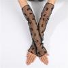 1 Pair Sunscreen Lace Gloves Women Sexy Elastic Sleeve Driving Gloves Long Fingerless Fishnet Arm Sleeve Mittens Covered Gloves