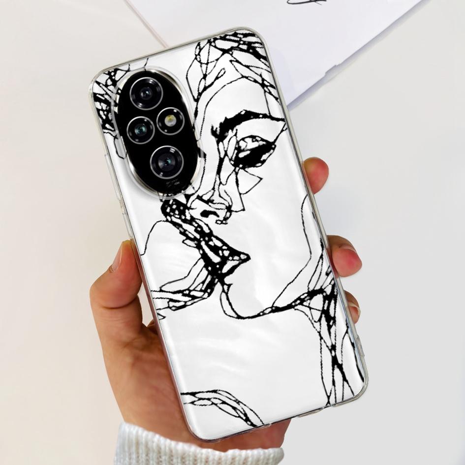 For Huawei Honor 200 Pro 5G Case New Stylish Flower Slim Soft Clear Silicone Phone Cover For Honor 200 Pro Bumper Honor200 Coque