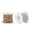 1Yard 10Yards/roll SS6-SS16 Catena di strass di cristallo glitterato da cucire incollata per vestiti Accessori per abbigliamento fai-da-te trim Cup Chain-Gold base AB,ss12-3mm,10yards - roll