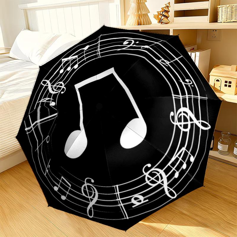 Music Notes Piano Keys Umbrella 8-Frame for Travel, camping, Casual Lightweight Portable Umbrella, Essential for every family Holidays Gift