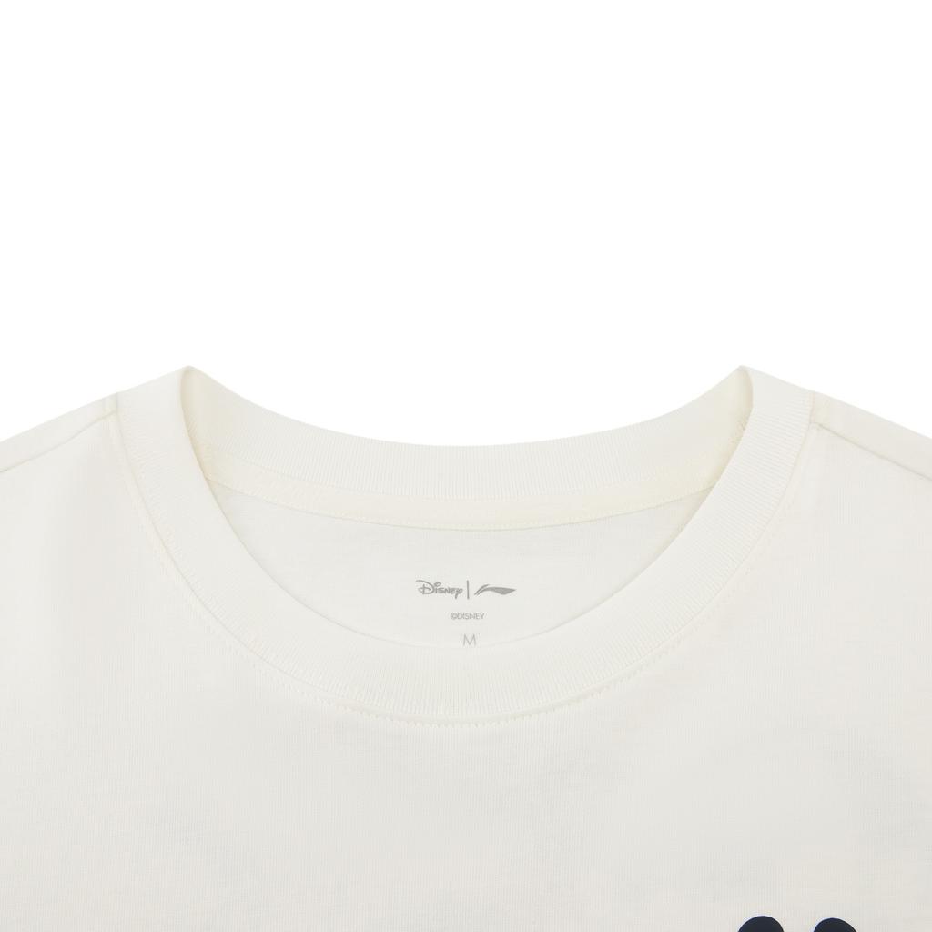 Li Ning Disney Collaboration Series Loose Fit Round Neck Graphic Print Letter T-Shirt Women tops AHSW652-1