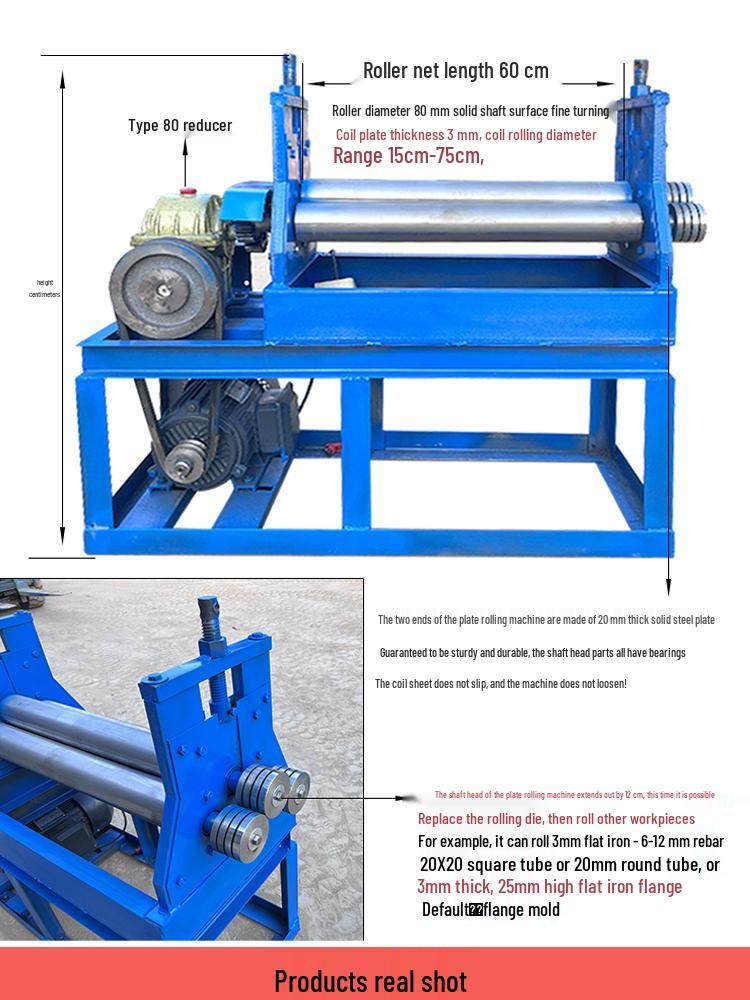 Manual Hand Crank Roll Bender: Compact Cylinder and Plate Bending Machine