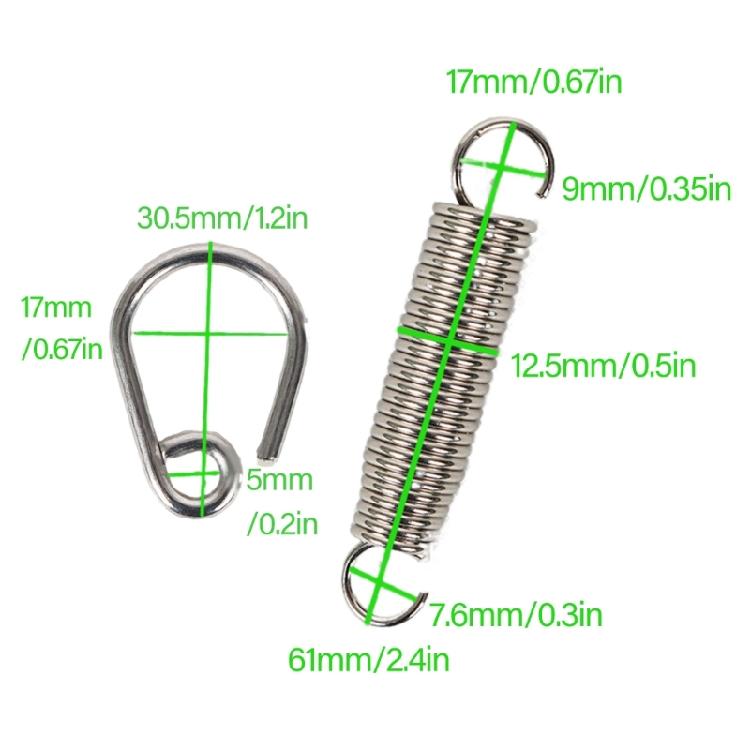 2Pcs Tensioner Drum Foot Pedal Spring Drum Extension Spring Replacement Drum Pedal Springs for Percussion Instrument