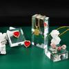 4PCS Acrylic Square Display Block 5x5x3cm Clear Polished Cube Acrylic Jewelry Display Stand Ring Showcase Display Holder Base