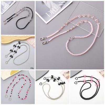 DIY Mobile Phone Lanyard Beaded Pearl Strap Bag Chain Portable Shoulder Strap  Bag Accessory
