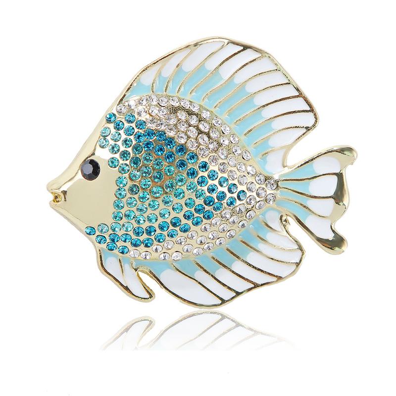 Cute Rhinestone Animal Tropical Fish Brooches For Women Clothing Coat Accessries Gifts