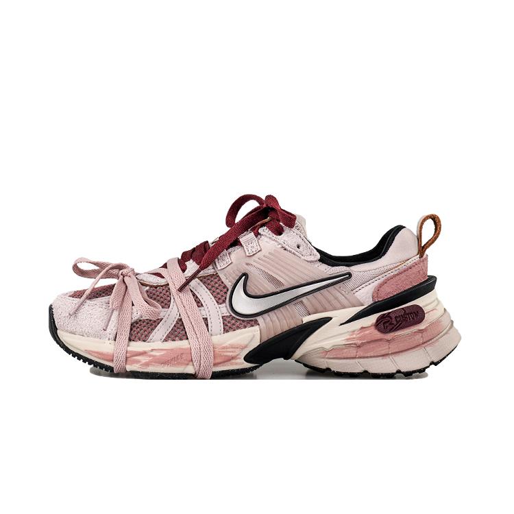Nike V2K Run Odporne na ścieranie, Oddychające, Lekkie Niskie Buty do biegania Damskie Różowo-Srebrne FN6703-001(Zespół27-)