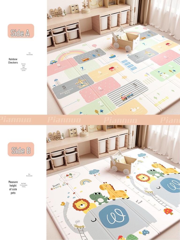 Thickened Foldable Baby Crawling Mat: Soft Foam Floor and Play Mat for Infants