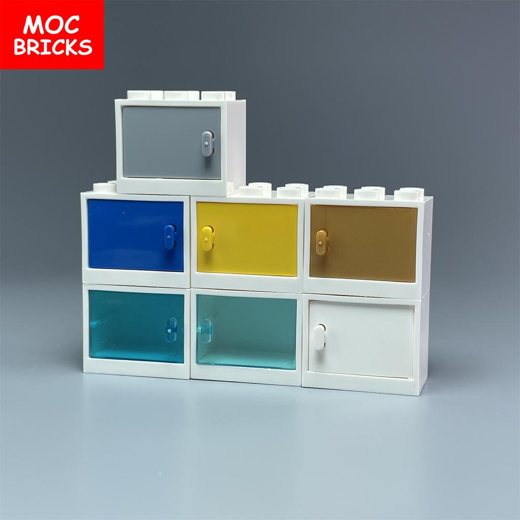 MOC Blocks Box Cupboard Container 2x3x2 Cabinets Assembles Particles 4532 4533 City House Construction Bricks Parts