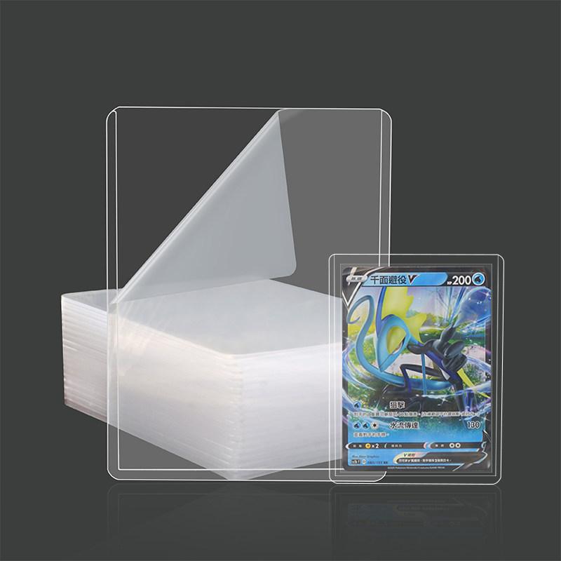 25Pcs 35pt Ultra Clear Card Sleeves with Protective Film, Hard Holder for Kpop Idol Photo Cards & Game TCG Trading Cards