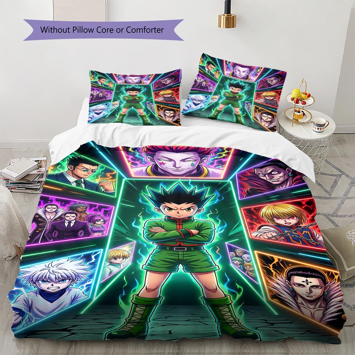 

Hunter x Hunter Pillowcase & Duvet Cover Set for Home Decor Birthday Gift (1 * duvet cover + 2 * pillowcase, without core) 135x200cm