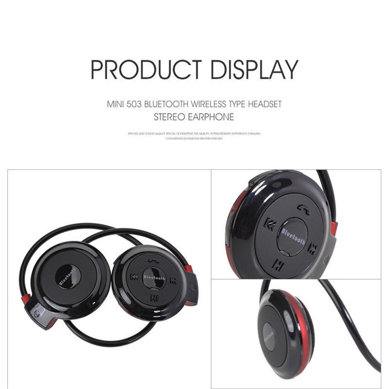 VAORLO Suport căști sport fără fir TF Card Conectare mod FM Căști cu microfon HD Căști pentru toate telefoanele inteligente