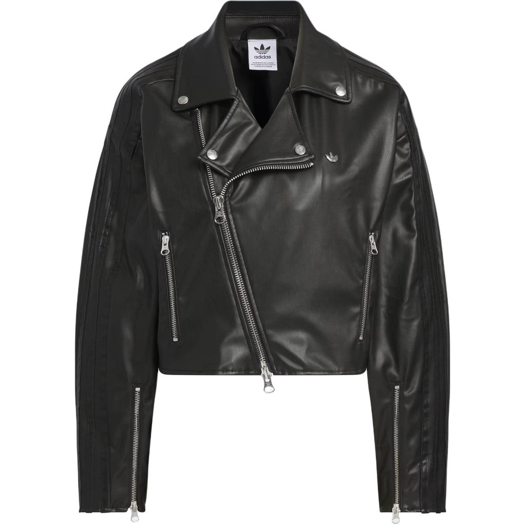 Adidas Originals FW24 PU Biker Bunda Dámské Bundy Černá JL7553