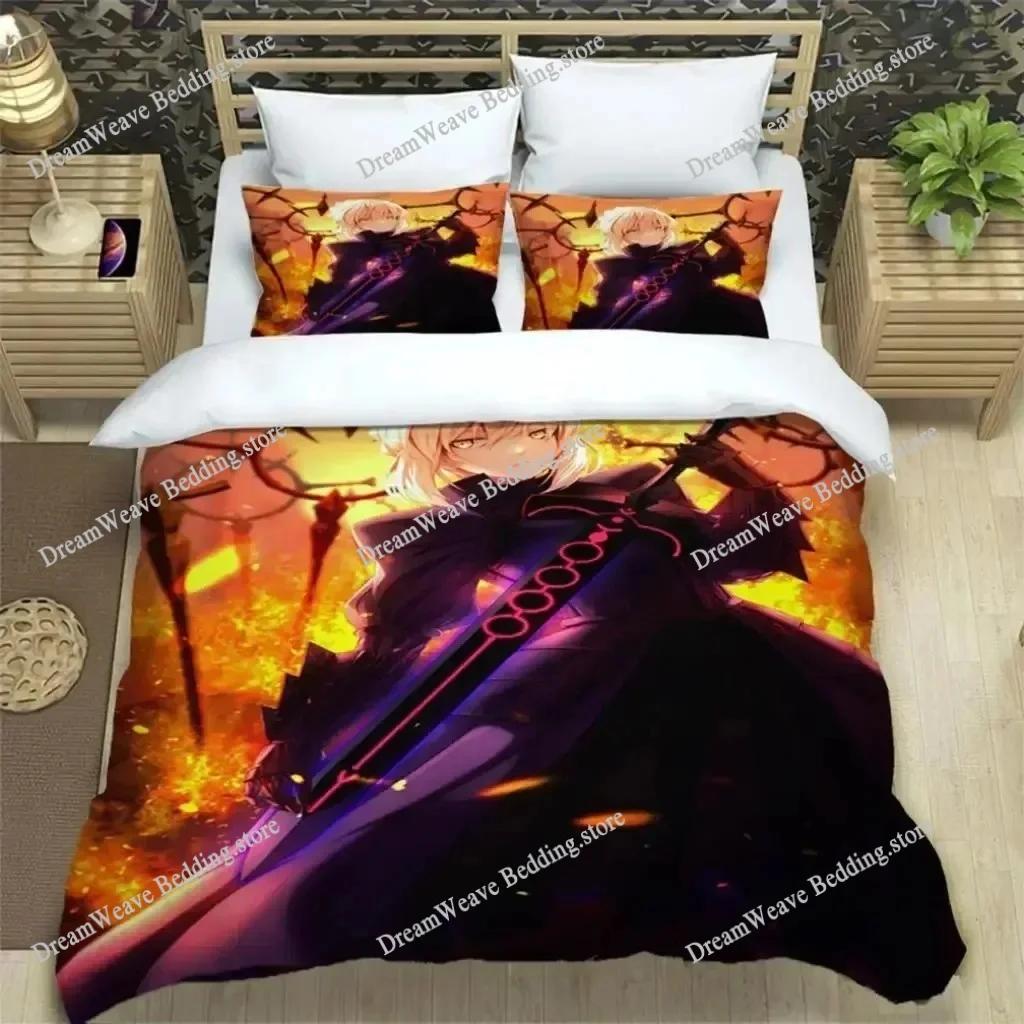 Fatestay Night Luxury Bedding Set Japan Anime Cartoon Duvet Cover Set Comforter Bedspread Twin Single Size Printed Home Textile7