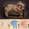 Newborn Knit Mohair Bear Romper & Hat Set