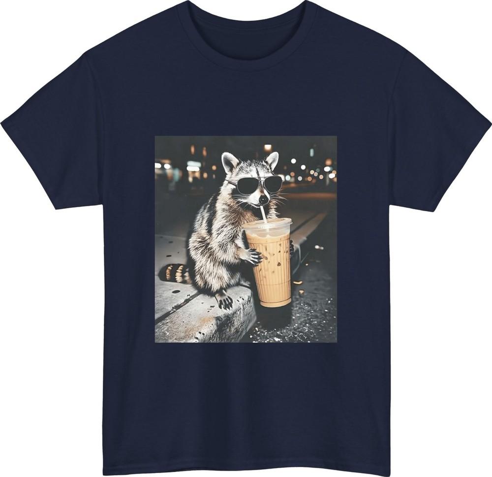 Funny raccoon coffee tshirt sunglasses raccoon urban night coffee lover tee top