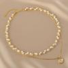 Freshwater Pearl Double Stacked Chain Dripping Oil Rose Necklace Cross Braided Small Granular Freshwater Pearl Clavicle Chain