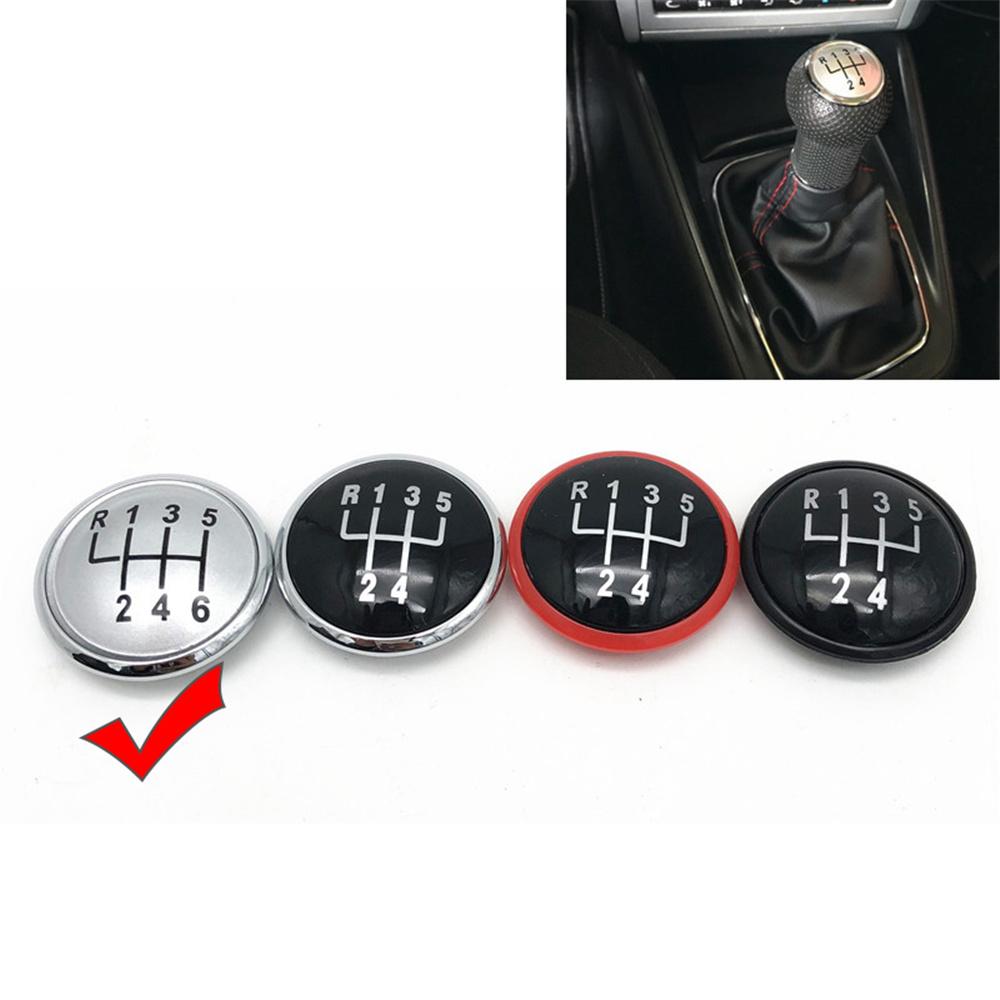 6 Speed Car Gear Shift Knob Lever Stick Cap Covers Emblem Badge