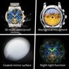OLEVS Uhren Für Mann Mondphase Luxus Edelstahl Schwungrad Mechanische Handuhr Datum Wasserdicht Leuchtend Herrenuhr 6617
