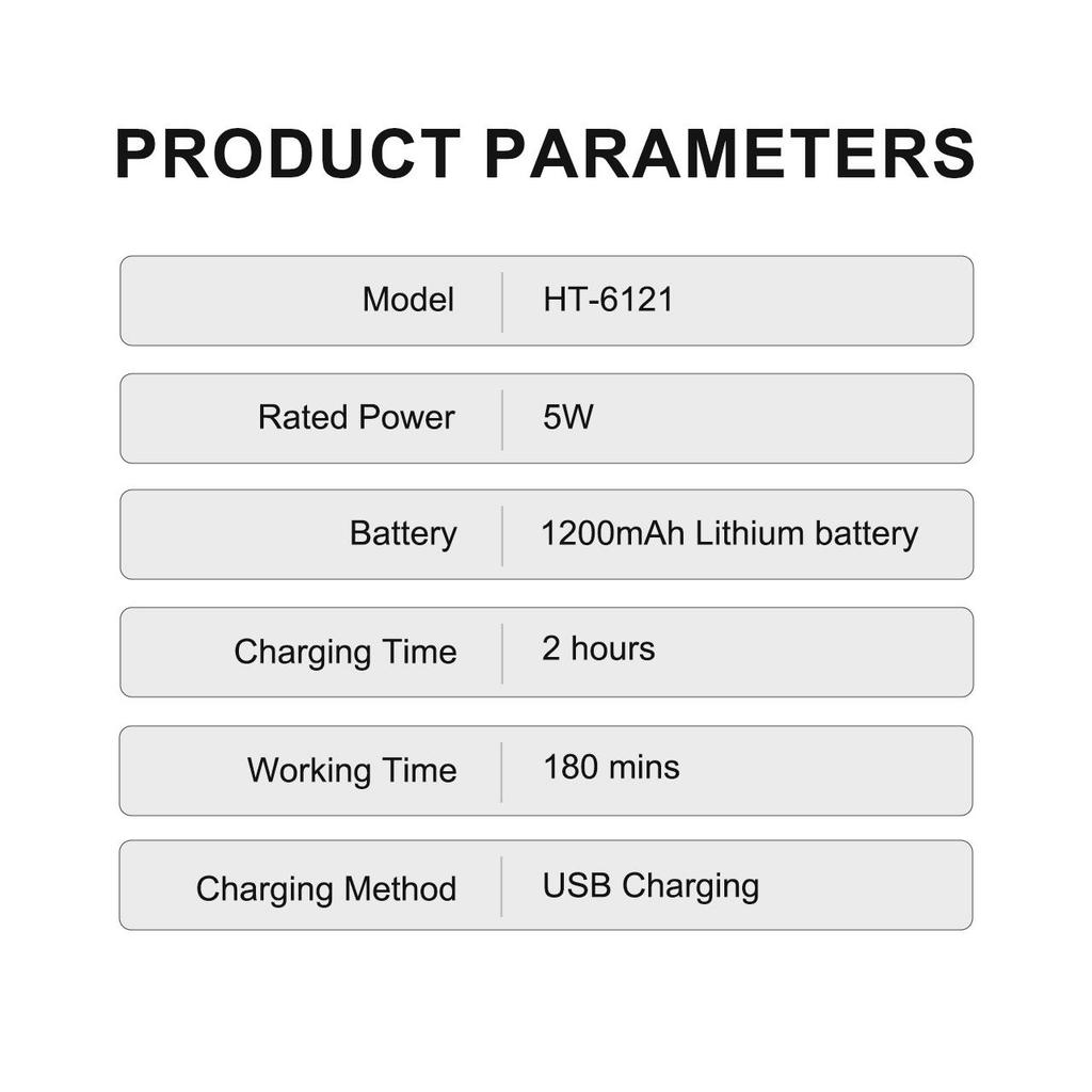 Hatteker All Metal Hair Clippers Professional Hair Trimmer for Men Rechargeable Cordless T-Blade Trimmer