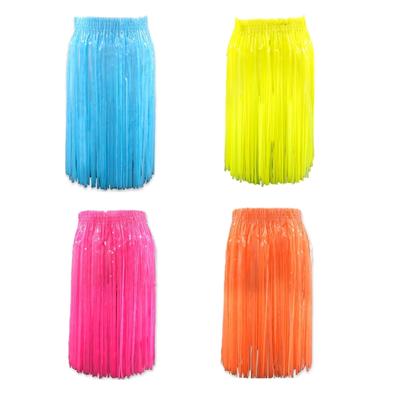 Neons Party Decoration Foil Fringe Skirt Fluorescent Tassels Short Wrap Skirt for Photo Booth Birthday Party Decoration