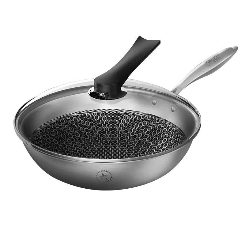 Kangbach 32cm 304 Stainless Steel Honeycomb Wok