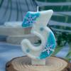 Frozen Princess Themed Snowflake Number Candles for Children's First Birthday Cake Decoration