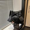 Japanese Solid Color Large Capacity Bow Tote Handbag: New Fashionable Simple Underarm Bag