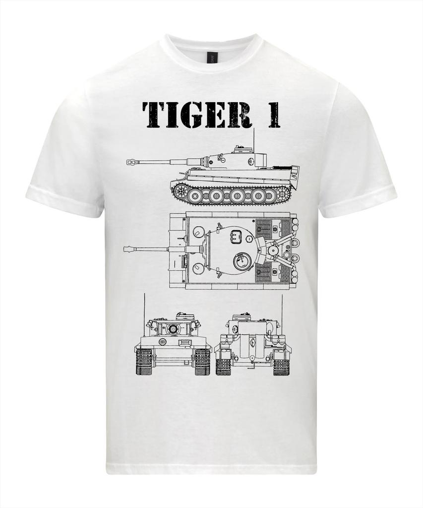 Tiger 1 Tank T-Shirt Technical Drawing WW2 German Army Shirt Vintage Military Vehicle Apparel
