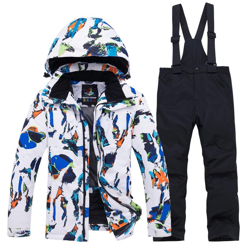 New ski suit boys and girls outdoor sports warm children's tops and pants trendy