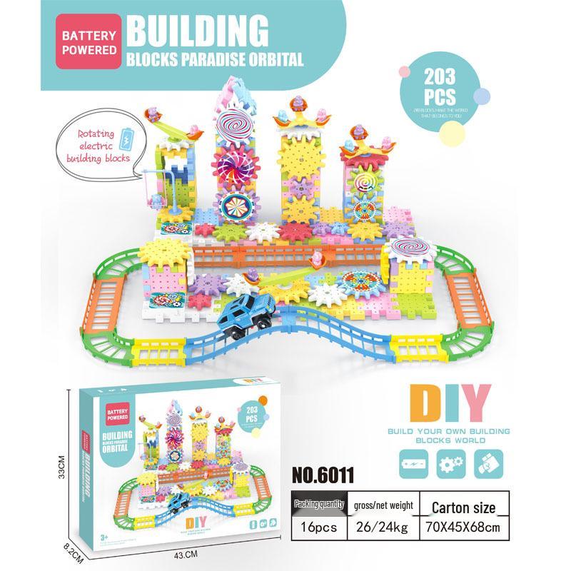 Children's Electric Gear Building Blocks DIY Track Toys