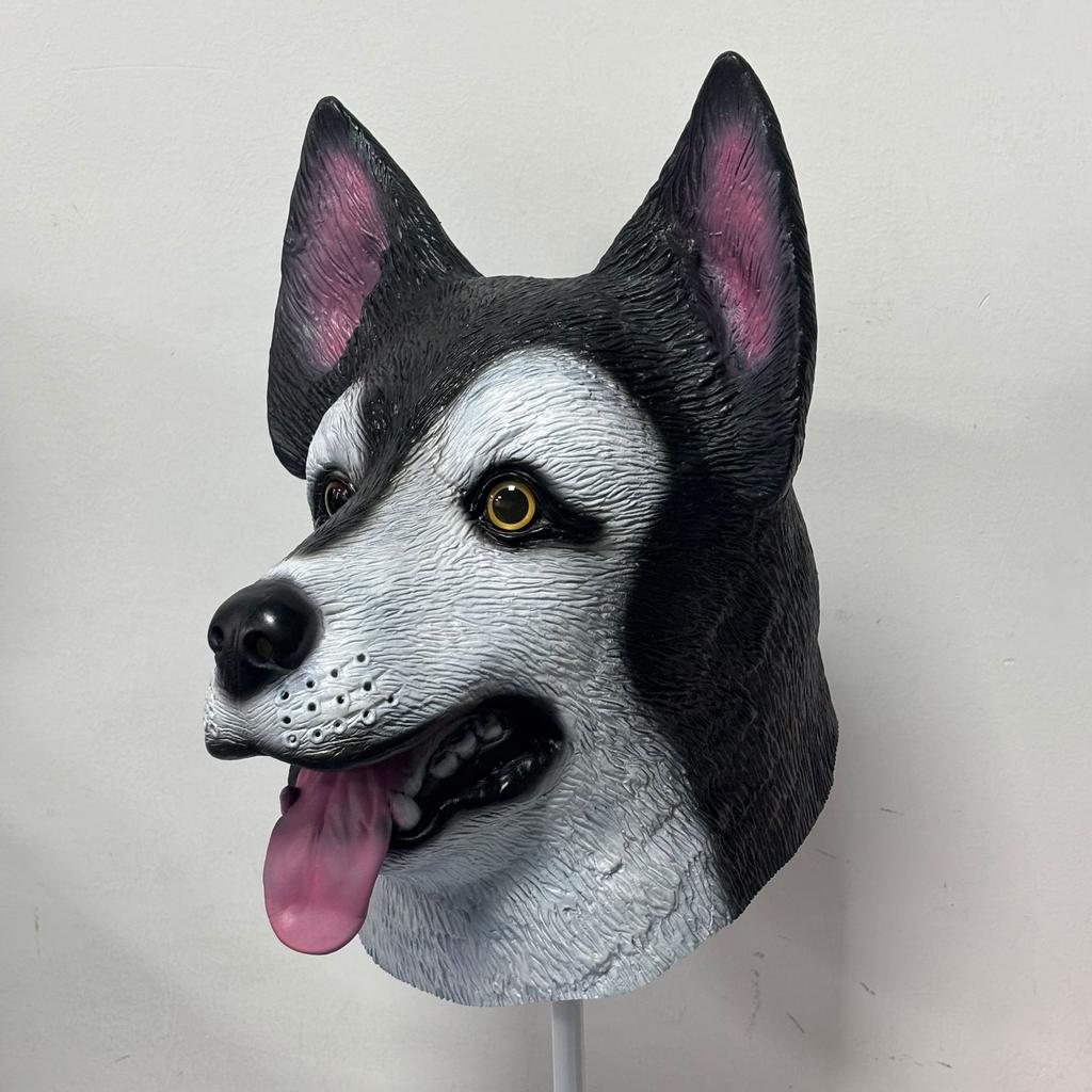 Husky latex mask Police dog animal costume for Halloween cosplay Horror Funny Headgear German Shepherd