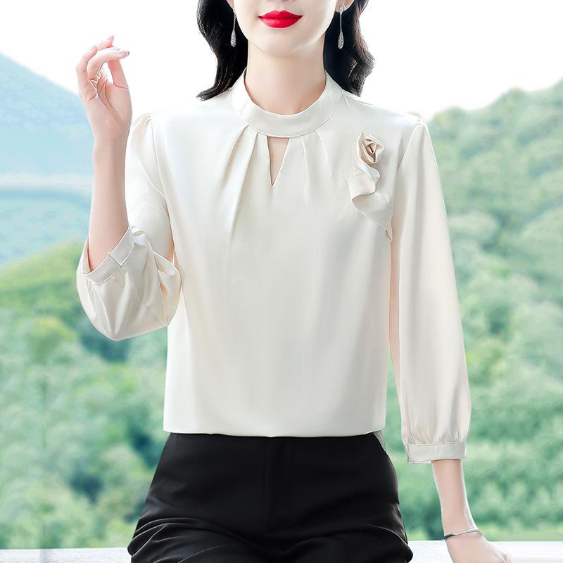 Women's Satin Hollow Top - Trendy Spring 2024 Collection