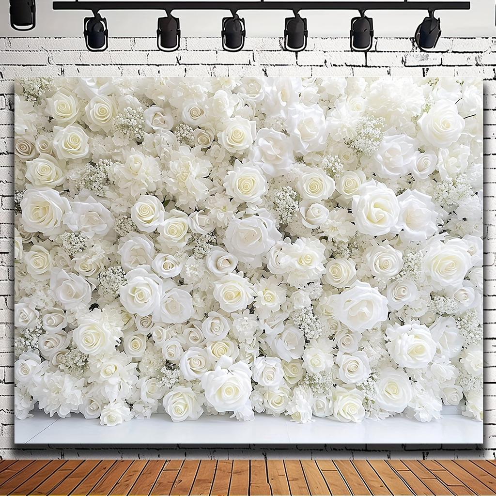 1 piece, white floral background, suitable for party photography, wedding decoration, and bridal bathing activitiesL